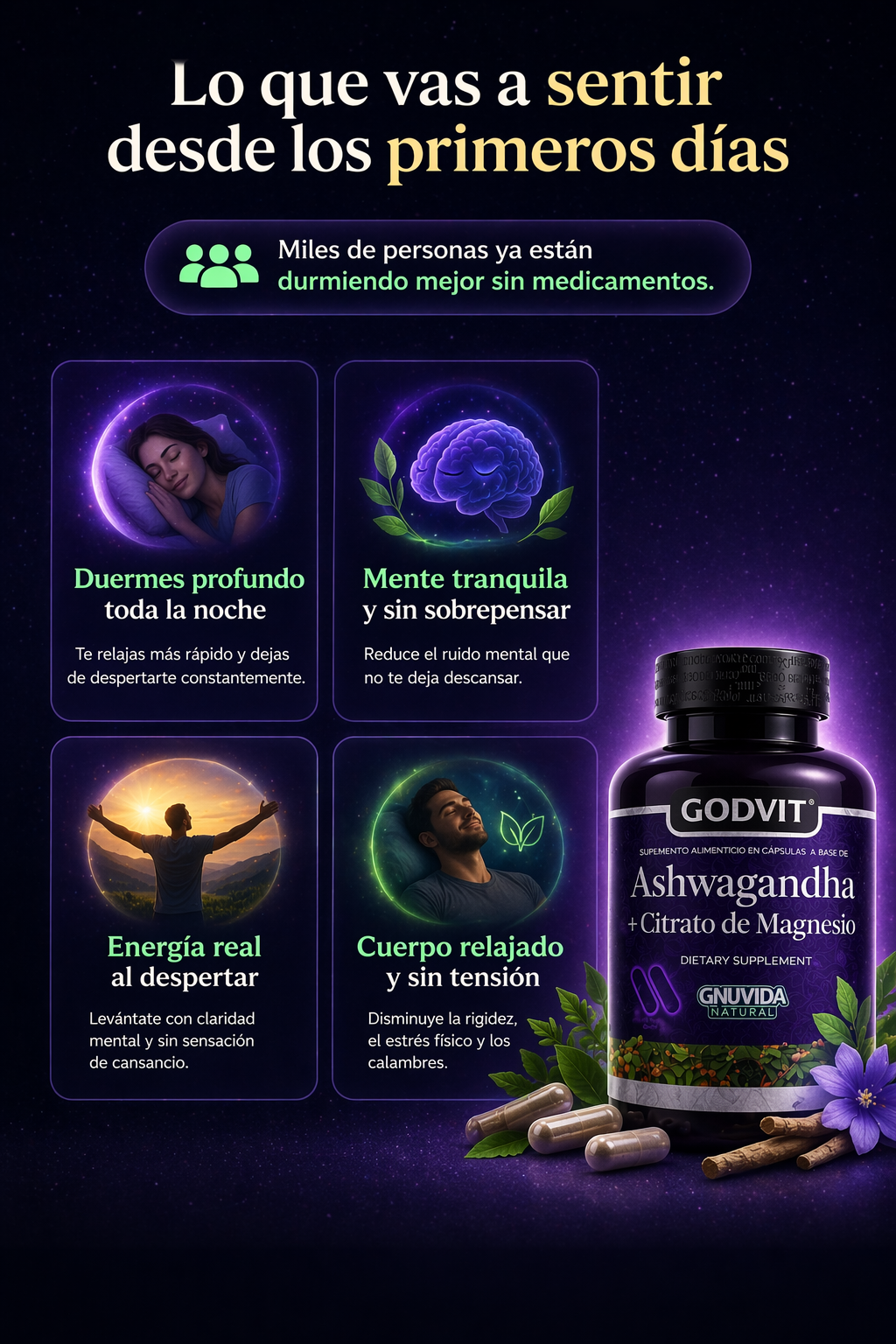Suplemento Ashwagandha con Magnesio Godvit®